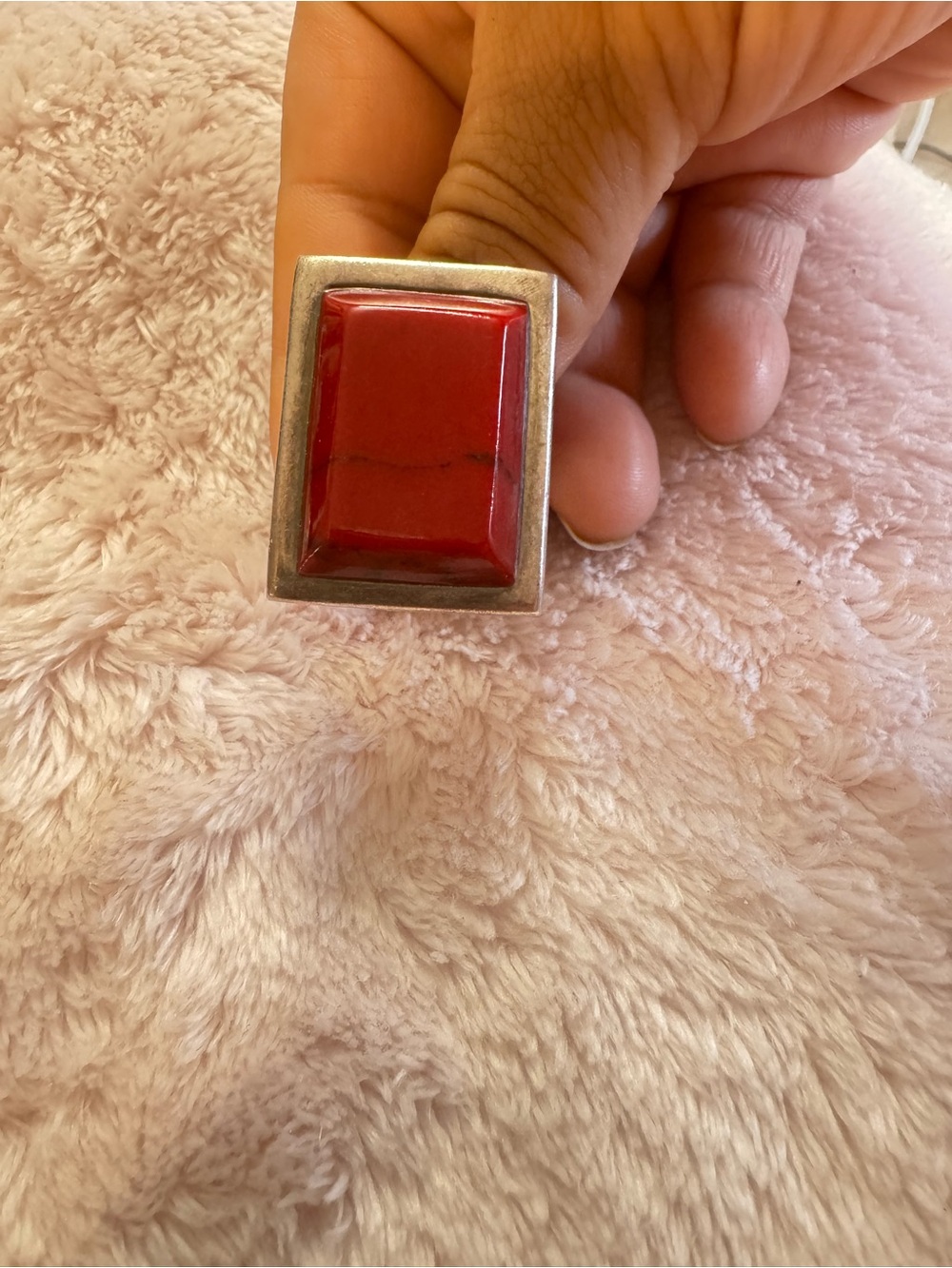 Sterling Silver Bold Red Stone Statement Ring